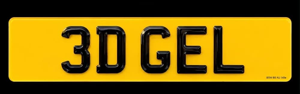 3D gel number plate