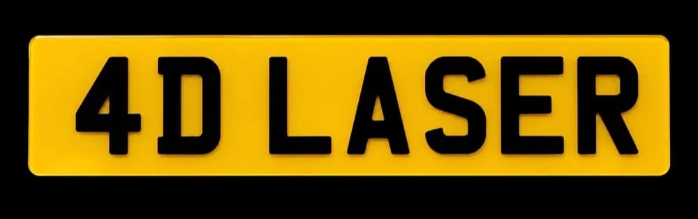 4D laser-cut number plate